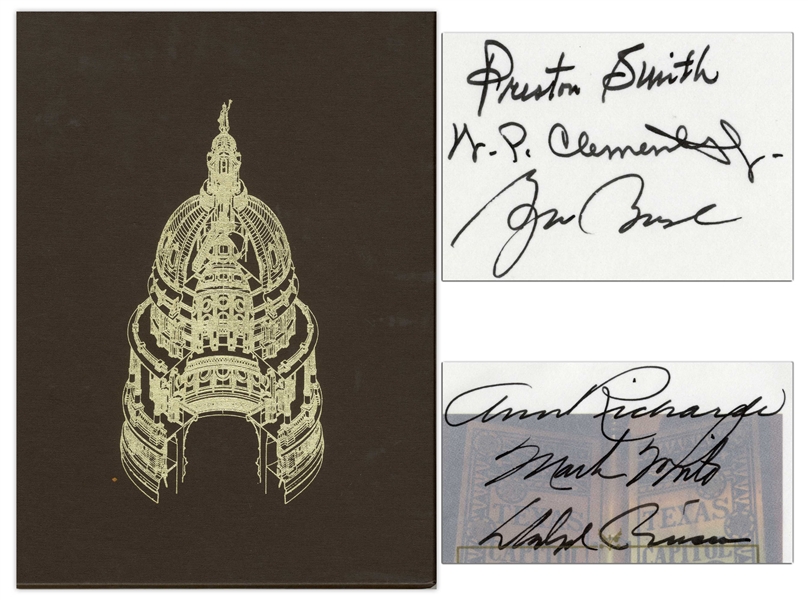 George W. Bush Signed Limited Edition of ''The Capitol of Texas'' -- Gorgeous, Leather-Bound Volume Also Signed by Five Other Texas Governors